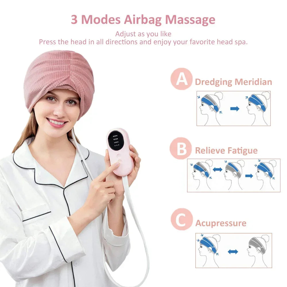 RelaxPro: Heated Air Pressure Head Massager for Ultimate Stress Relief